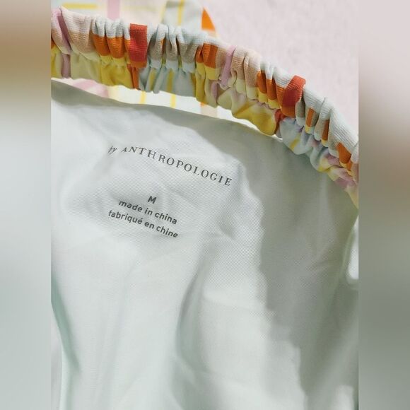 By Anthropologie Sanja Scrunchie Strap Plaid One Piece Swimsuit Size 8 - Picture 11 of 11